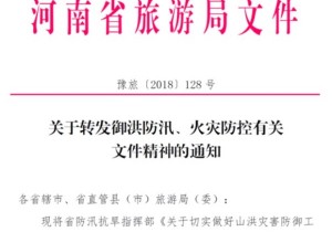 【政务之声】省旅游局关于“御洪防汛、火灾防控”有关文件精神下发通知，