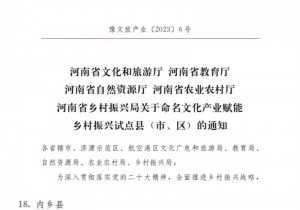 内乡县获评“河南省首批文化产业赋能乡村振兴试点县”