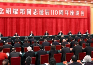 中共中央举行纪念胡耀邦同志诞辰110周年座谈会